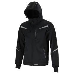 JACHETA ELASTICA CU GLUGA / NEGRU - XL