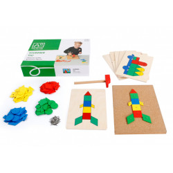Joc Educativ de constructii cu ciocan si cuie Forme Geometrice - Img 1