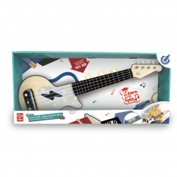 Jucarie din lemn - Instrument Ukulele (chitara) albastru - invata sa canti cu lumini - Img 8