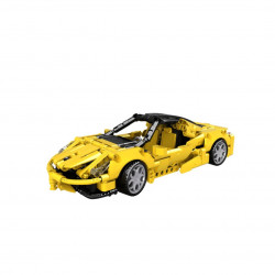 Jucarie tip lego tehnic de constructie masina sport galbena (414 piese) - Img 2