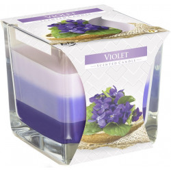 Lumanare parfumata pahar trei culori violeta