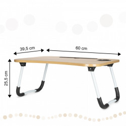 Masa pentru Laptop plianta din MDF, dimensiune 60 x 39,5 cm, cu suport pahar si telefon - Img 7
