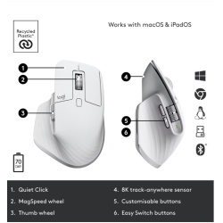 Mouse Logitech MX Master 3S, 8000 DPI, g - Img 2