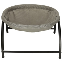 Pat de tip hamac pentru caini si pisici, cadru metalic negru si panza gri, dimensiune 45 x 42 x 23 cm - Img 5