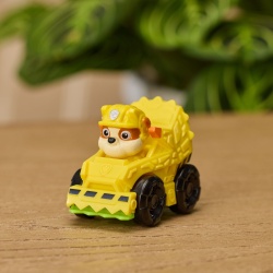 PATRULA CATELUSILOR FILMUL CU DINOZAURI PUP SQUAD RACERS VEHICUL CU FIGURINA RUBBLE 6.5CM - Img 6