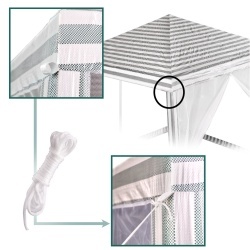 Pavilion de gradina, cort pentru petreceri, foișor cu plasa de tantari, culoare alb/verde, dimensiune 3 x 3 m - Img 6