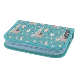 PENAR NEECHIPAT CU 1 CLAPA, FERMOAR ASCUNS, INTERIOR TEXTIL, DIMENSIUNE 13.5 X 19.5 X 3 CM, MOTIV LLAMA