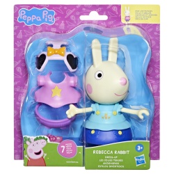 PEPPA PIG SET FIGURINA SI ACCESORII VESTIMENTARE IEPURASUL REBECCA 15CM - Img 1