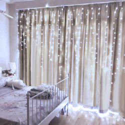 Perdea luminoasă - 100 LEDuri - albă - IP44 - 2,2 m - 8 programe - Img 1