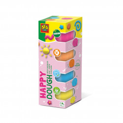 Plastilina colorata vegana pentru copii SES Happy 4 x 90 gr - Img 1