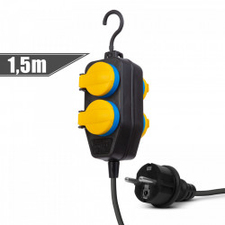Prelungitor electric pentru exterior, cu capac - 1,5 m - 4 x 230V - 3 x 1,5 mm2 - IP44 - Img 1