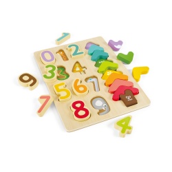 Puzzle din lemn - Culori si numere (20 piese)