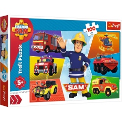 PUZZLE TREFL 100 MASINILE POMPIERULUI SAM - Img 1