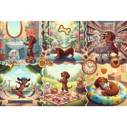 PUZZLE TREFL 100 O ZI LUNGA A UNUI TECKEL - Img 2