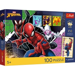 PUZZLE TREFL 100 PREMIUM PLUS KIDS MARVEL SPIDERMAN EROIC CU POSTER