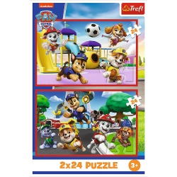 PUZZLE TREFL 2X24 PATRULA CATELUSILOR ZIUA AMUZANTA A CATELUSILOR - Img 4