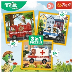 PUZZLE TREFL 3IN1 FAMILIA TREFLIK ZAMBETE VESELE - Img 5