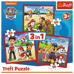 PUZZLE TREFL 3IN1 PATRULA CATELUSILOR CATELUSII FERICITI - Img 5