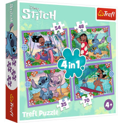 PUZZLE TREFL 4IN1 STITCH ZIUA FERMECATA - Img 1