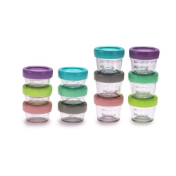 SET 12 RECIPIENT STICLA PENTRU HRANA BEBE, MELII, 6*59 ML + 6*118 ML - Img 3