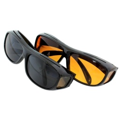 Set 2 perechi ochelari de condus pe timp de zi, noapte sau ceata HD VISION - Img 11