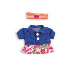 Set Imbracaminte Jacheta Blugi Si Fustita Pentru Papusi 21 Cm