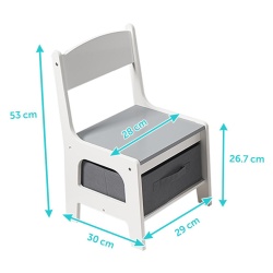 Set masuta si 2 scaune , alb MDF, U-Grow - Img 3