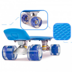 Skateboard Penny Board pentru copii cu roti din cauciuc, iluminate LED, culoare Albastra - Img 2