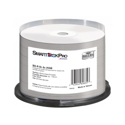 SmartDisk Pro BD-R 25GB 6X White Inkjet Printable 50PK Spindle
