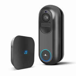 Sonerie video Smart Wi-Fi - alimentată cu baterie, 12V - MicroSD, FHD, PIR - negru - Img 1