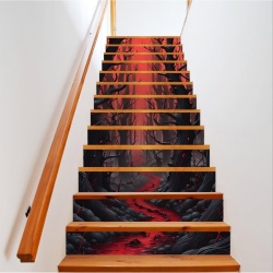 Sticker decorativ pentru scari interioare, print autoadeziv de inalta rezolutie, dimensine 200 x 124 cm, cod: AVX-STAIRS-15 - Img 1