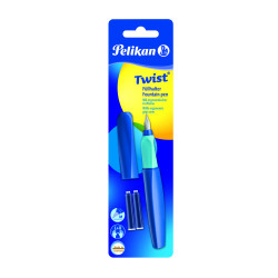 Stilou twist deep blue, penita m, 2 rezerve albastre, blister