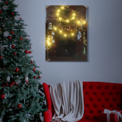 Tablou de Crăciun - LED - cu agățătoare, 2 baterii AA - 30 x 40 cm (58467) - Img 2
