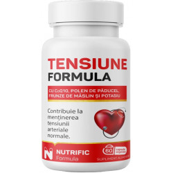 TENSIUNE FORMULA (cu polen si CoQ10) 60cps vegetale NUTRIFIC - Img 1