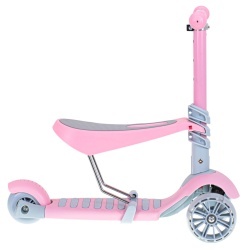 Tricicleta + Trotineta + Skateboard (3in1) roti iluminate LED - ROZ - Img 3