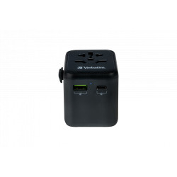 Verbatim UTA-02 Universal Travel Adapter with 1 x USB-C PD 20W / 1 x USB-A QC 3.0