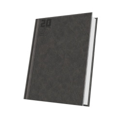 AGENDA DATATA A5 352PAG PREMIUM DELUXE CAPALBIO COPERTA PIELE SINTETICA GRI ANTRACIT FOLIO ARGINTIU 2027