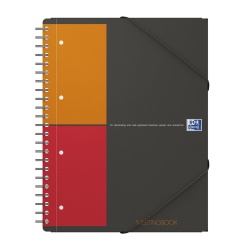 AGENDA ORGANIZATOR OXFORD INTERNATIONAL MEETING BOOK, A4+ 80F, HARTIE OPTIK 90G/MP, SPIRA DUBLA, SCRIBZEE, COPERTA PP, PEFC, MARGINI DUBLE SI ANTET, MICROPERFORATII SI 4 PERFORATII, 3 CLAPE COPERTA SPATE, INCHIDERE CU ELASTIC, PATRATELE, CULOARE GRI