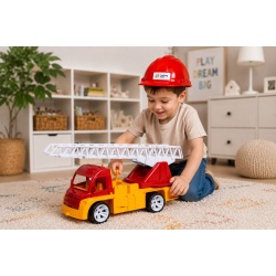 AUTOSPECIALA POMPIERI CU SCARA SI CASCA ROSU PORTOCALIU 54CM - Img 3