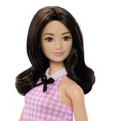 BARBIE PAPUSA BARBIE FASHIONISTAS BRUNETA CU ROCHIE ROZ IN CAROURI - Img 7