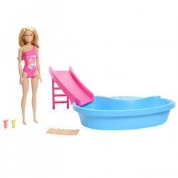 BARBIE SET PAPUSA BARBIE BLONDA SI PISCINA - Img 5