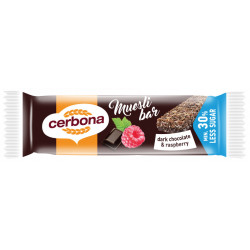 BATON MUSLI CIOCO NEAGRA&ZMEURA FARA ZAHAR 20GR