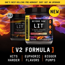 Beyond Raw Lit V2 Pre-workout With Strawberry Lemonade Flavor, Pre-workout Cu Aroma De Limonada De Capsuni, 492 G - Img 4