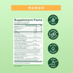 Bloom Greens & Superfoods - Mango, Amestec De Super-alimente Verzi Cu Aroma De Mango, 141 G - Img 7