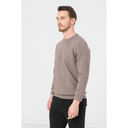Bluza coton casual barbati taupe-s - Img 4