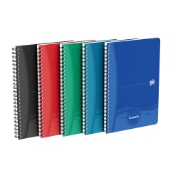 CAIET ORGANIZATOR OXFORD OFFICE OCEANIS, A5 90F, HARTIE OPTIK 90G/MP, SPIRA DUBLA, SCRIBZEE, COPERTA PP, PEFC, MARGINI DUBLE SI ANTET, PATRATELE, DIVERSE CULORI