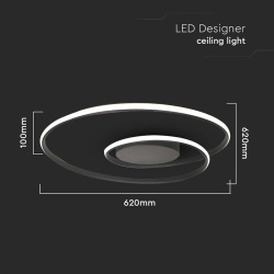 CANDELABRU LED DIMABIL 48W 4000K 62X62X10CM - NEGRU - Img 3