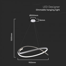 CANDELABRU LED DIMABIL 48W 4000K 80X120CM - ALB - Img 2