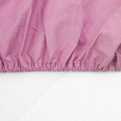 Cearceaf pat cu elastic 160x200 cm roz - Img 2