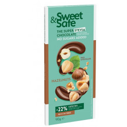 Ciocolata cu lapte cu alune de padure si cu indulcitor stevie 90gr "sweet & safe" sly nutritia